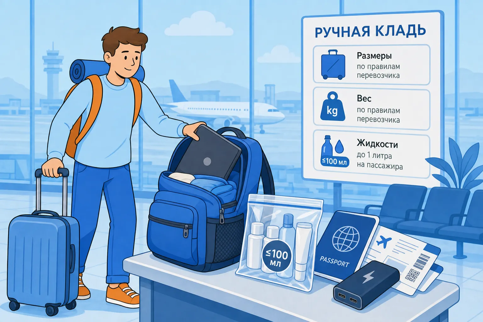Ручная кладь в самолёте: размеры, вес и правила провоза